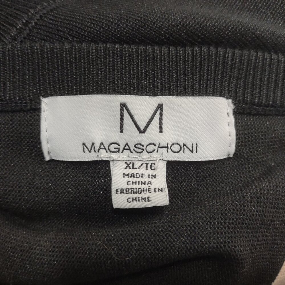 Magaschoni black tan beige blend crew neck pullover sweater ladies XL X-Large - Picture 6 of 7